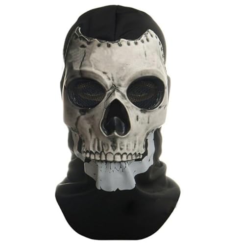 XehCaol Call of Duty Ghost Maske，Skelett Skull Maske COD Motorrad Sturmhaube Totenkopf S kimaske Halloween C osplay Männer Herren Mütze (short long) von XehCaol