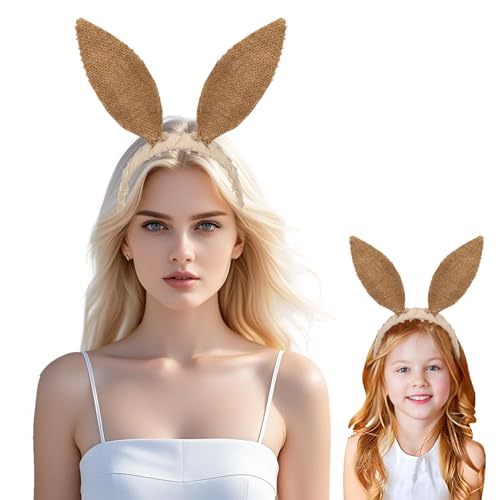 XehCaol Hasenohren Stirnband Osterhasenohren Haarbänder hasenohren kostüm Requisiten Halloween Cosplay Weihnachten Party Haarband Styling Kostüm Dress Up (Braun) von XehCaol