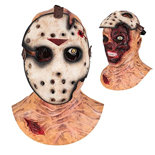 XehCaol Jason Maske Kostüm，Halloween Kills Eishockey Jason Voorhees Maske Double Layer Grusel Scary Movie Rotten Face Zombie Props (maske) von XehCaol