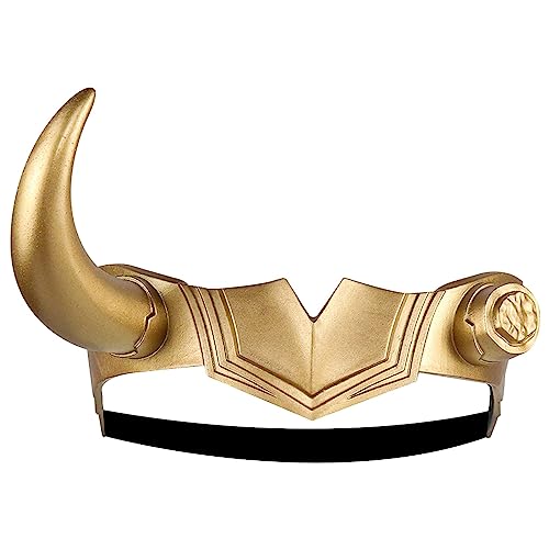 XehCaol Loki Helm Kostüm,Loki Horn Maske Gold Crown Halloween Erwachsene Cosplay Props (Single Horn) von XehCaol
