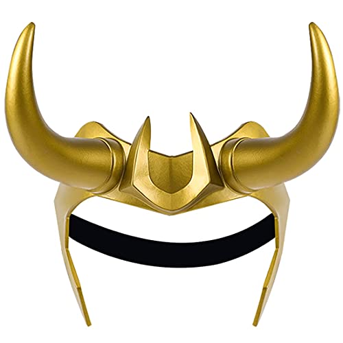 XehCaol Loki Helm Kostüm,Loki Horn Maske Gold Crown Halloween Erwachsene Cosplay Props (double Horn) von XehCaol