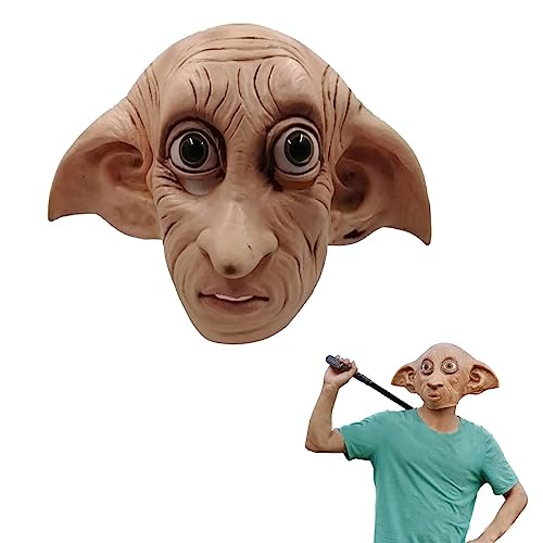 XehCaol Maske Dobby Halloween Kostüm Elf Ears Head Latex Helm Kostüm Props Kostüm für Herren Erwachsene (Dobby) von XehCaol