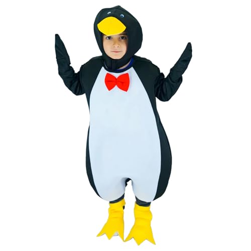 XehCaol Pinguin Kostüm Kinder Animal Onesie Anzug für Jungen und Mädchen Halloween Karneval Geburtstagsfeier (140-152CM) von XehCaol