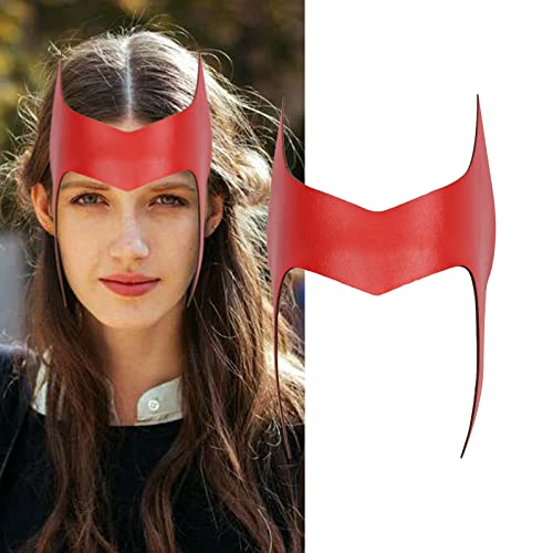 XehCaol Scarlet Witch Crown Wanda Maximoff Headpiece Scarlet Witch Maske aus Leder Scarlet Witch Kostüm Accessory für Erwachsene Halloween Karneval Party (A) von XehCaol