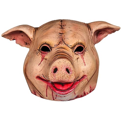 XehCaol Schweinemaske,Saw Pig Maske Halloween Horror Masken Kostüm Cosplay Latex Props (style A) von XehCaol