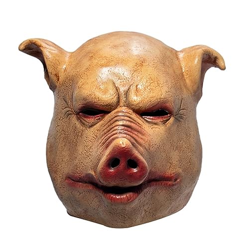 XehCaol Schweinemaske,Saw Pig Maske Halloween Horror Masken Kostüm Cosplay Latex Props (style B) von XehCaol