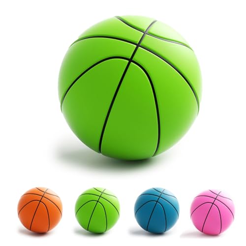 XehCaol Silent Basketball，24CM Schaumstoff Leiser Stiller Basketball Lautloser Leise Basketbälle Dribbling Indoor für Kinder Erwachsene (Green) von XehCaol