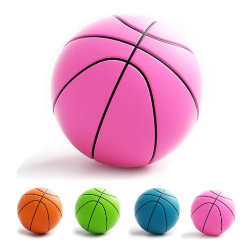 XehCaol Silent Basketball，24CM Schaumstoff Leiser Stiller Basketball Lautloser Leise Basketbälle Dribbling Indoor für Kinder Erwachsene (Pink) von XehCaol