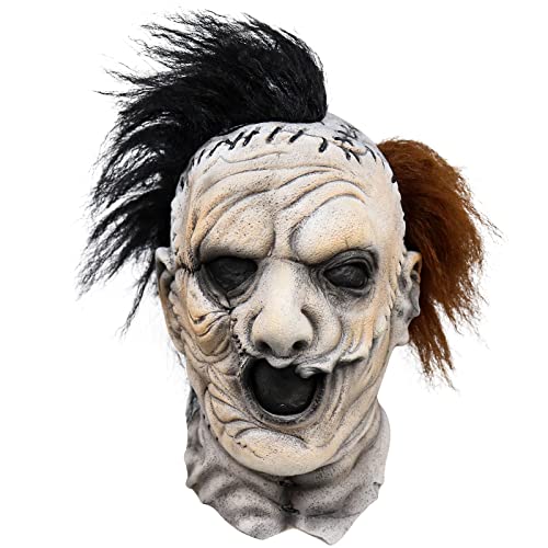 XehCaol Texas Chainsaw Massacre Maske Creepy Fake Human leatherface Maske Halloween Scary Horror Movie Cosplay Costume Props (Massacre maske) von XehCaol