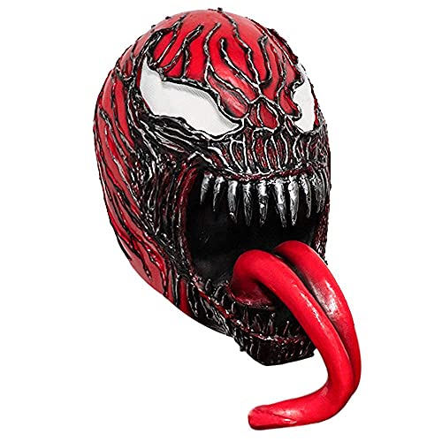 XehCaol Venom Maske Kostüm Red Hood Helm Gruselige Horror Halloween Karneval Maske Herren Cosplay Props (red venom) von XehCaol