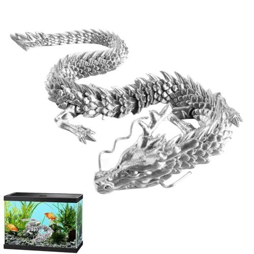 Xeihuul 3D-Gedruckter Beweglicher Drache - Realistische Bewegliche Drachen-Modell-Figuren, 30cm Großer 3D-Gedruckter Kristalldrache Für Häuser, Aquarien, Autos von Xeihuul