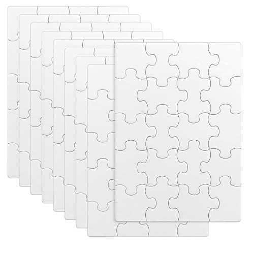 Xerteam 10 Stück Blanko Puzzle Selber Gestalten, DIY Mini Puzzle 13x9cm, Blanko Puzzle Geburtstag Handwerk, Mini Puzzle Kinder Zur Verbesserung Der Denken, Leeres Puzzle Personalisierte Geschenke von Xerteam