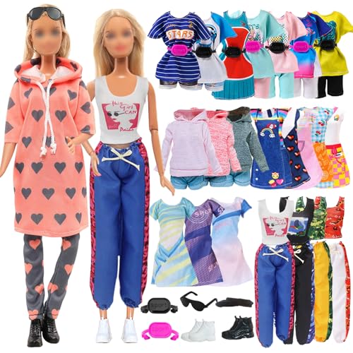 18 Puppen Kleidung und Zubehör, kompatibel mit Barbie 11,5 Zoll/30cm Sport-Stil 1 Kapuzenpullover 3 Sportbekleidung 1 Weste 3 Hose 1 Baseballmütze 2 Turnschuhe 4 Kleider 1 Sonnenbrille 2 Gürteltaschen 18 Puppen Kleidung und Zubehör, kompatibel mit Barbie 11,5 Zoll/30cm Sport-Stil 1 Kapuzenpullover 3 Sportbekleidung 1 Weste 3 Hose 1 Baseballmütze 2 Turnschuhe 4 Kleider 1 Sonnenbrille 2 Gürteltaschen von Xerteam