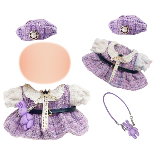 Modisch Puppenkleidung für 17cm Puppen, 3 Stuck Plüsch Puppenkleidung Outfit, 1 Lila Rock 1 Exquisite Baskenmütze 1 Kaninchenanhänger, Puppenkleidungs Zubehör für Mädchen & Sammler (Ohne Puppe) Modisch Puppenkleidung für 17cm Puppen, 3 Stuck Plüsch Puppenkleidung Outfit, 1 Lila Rock 1 Exquisite Baskenmütze 1 Kaninchenanhänger, Puppenkleidungs Zubehör für Mädchen & Sammler (Ohne Puppe) von Xerteam