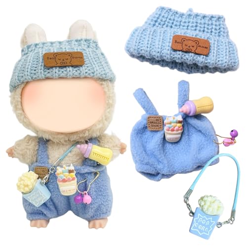 3 Stück 17cm Plüsch Kleidung für Puppen, Blau Overall mit Milchflaschenclip + Popcorn-Anhänger + Plüschhut, Mode Puppenkleidung und Zubehör für DIY Puppen Geschenke 3 Stück 17cm Plüsch Kleidung für Puppen, Blau Overall mit Milchflaschenclip + Popcorn-Anhänger + Plüschhut, Mode Puppenkleidung und Zubehör für DIY Puppen Geschenke von Xerteam