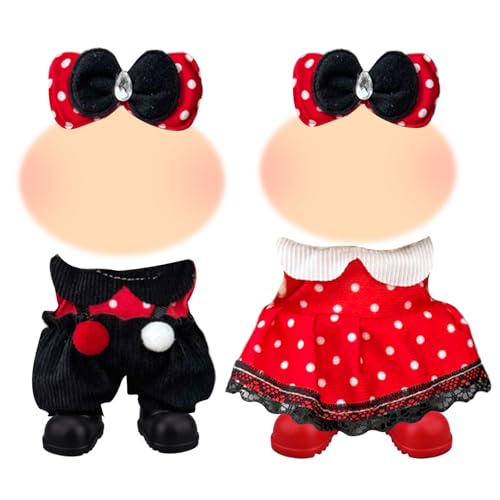 2 Set 17 cm Plüschpuppenkleidung, niedliche Puppenkleidung Zubehör mit Overalls, Röcken, Bogenhaar-Accessoires, Schuhen, entzückende Puppenkleidung, Urlaub, Geburtstagsgeschenke für Mädchen und Kinder 2 Set 17 cm Plüschpuppenkleidung, niedliche Puppenkleidung Zubehör mit Overalls, Röcken, Bogenhaar-Accessoires, Schuhen, entzückende Puppenkleidung, Urlaub, Geburtstagsgeschenke für Mädchen und Kinder von Xerteam
