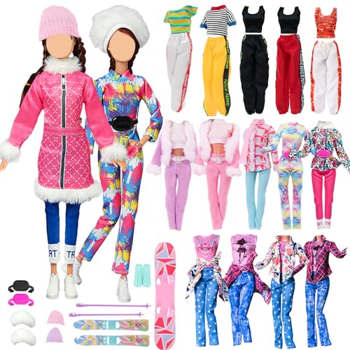 21 Puppen Kleidungs und Zubehörset, kompatibel mit Barbie 11,5 Zoll/30 cm, Winterskisport 6 Ski-Zubehörteile 1 Ski-Overall 1 Schal 3 Mützen 2 Ski-Oberteile 5 Hosen 3 Freizeitoberteile 1 Gürteltasche 21 Puppen Kleidungs und Zubehörset, kompatibel mit Barbie 11,5 Zoll/30 cm, Winterskisport 6 Ski-Zubehörteile 1 Ski-Overall 1 Schal 3 Mützen 2 Ski-Oberteile 5 Hosen 3 Freizeitoberteile 1 Gürteltasche von Xerteam