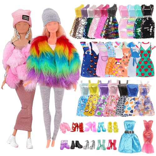 22 Kleidung und Zubehör für Puppen, 1 Plüschmantel 1 Kleid mit Schal 2 Paillettenkleider 7 Modekleider 8 Schuhe 1 Ohrring Für 11,5 Zoll Mädchen Puppe Geburtstagsgeschenke, in Random 22 Kleidung und Zubehör für Puppen, 1 Plüschmantel 1 Kleid mit Schal 2 Paillettenkleider 7 Modekleider 8 Schuhe 1 Ohrring Für 11,5 Zoll Mädchen Puppe Geburtstagsgeschenke, in Random von Xerteam