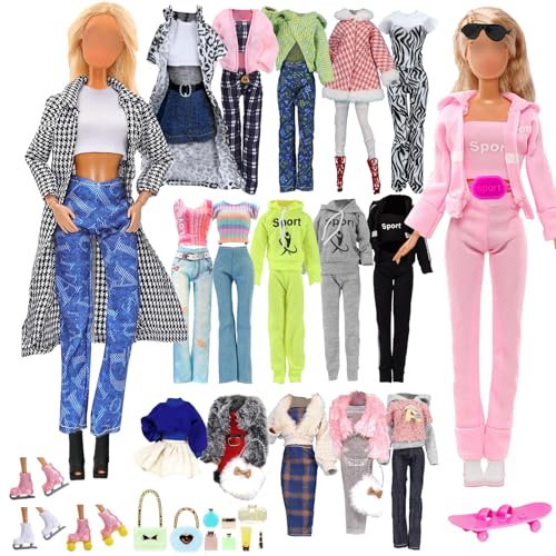 Puppenkleidung Fashion Kleidung Set,1 Kapuzen-Sweatshirt 2 Karo Mantel 1 Wintermantel 1 Pullover 1 Jumpsuit 4 Oberteile 4 Hosen 1 Rock 1 Schuhe 1 Schlittschuhe 1 Skateboard 9 Schminke in Zufällig Puppenkleidung Fashion Kleidung Set,1 Kapuzen-Sweatshirt 2 Karo Mantel 1 Wintermantel 1 Pullover 1 Jumpsuit 4 Oberteile 4 Hosen 1 Rock 1 Schuhe 1 Schlittschuhe 1 Skateboard 9 Schminke in Zufällig von Xerteam