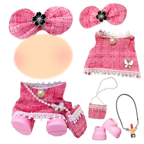 17cm Puppenkleidung, Klassische Süße Plüsch Puppen Kleidung für 17cm Puppen 1 Klassischen Rosa Quastenkleid+1 Haarnadel mit Schleife+1 Beutel+1 Hänger für Mädchen Geburtstagsgeschenk, Keine Puppe 17cm Puppenkleidung, Klassische Süße Plüsch Puppen Kleidung für 17cm Puppen 1 Klassischen Rosa Quastenkleid+1 Haarnadel mit Schleife+1 Beutel+1 Hänger für Mädchen Geburtstagsgeschenk, Keine Puppe von Xerteam