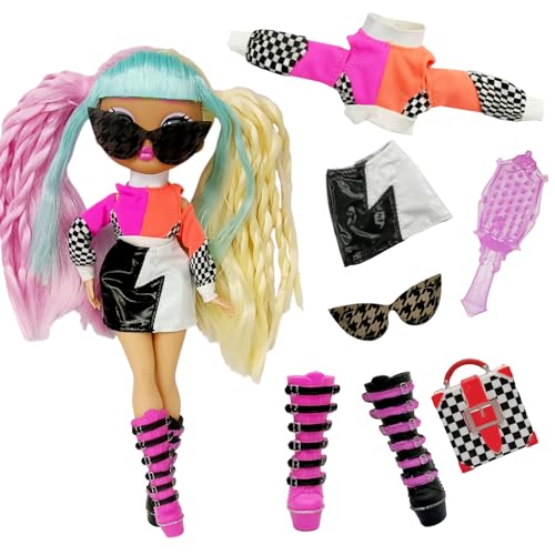 6 Stück Neu Puppenkleidung und Zubehör, Coole Mode Puppen Kleidung für 20-28 cm Mädchenpuppen, Oberteil, Lederrock, Schuhe, Tasche, Sonnenbrille, Kamm für 9-11 Zoll Puppen (Puppe Nicht Enthalten) 6 Stück Neu Puppenkleidung und Zubehör, Coole Mode Puppen Kleidung für 20-28 cm Mädchenpuppen, Oberteil, Lederrock, Schuhe, Tasche, Sonnenbrille, Kamm für 9-11 Zoll Puppen (Puppe Nicht Enthalten) von Xerteam