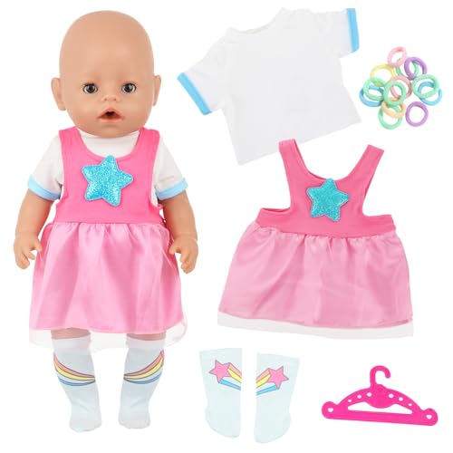 5 Stück Süße Puppenkleidung, 14-18zoll Puppenkleidungs Outfits, 35-45cm Sports Puppenkleidung mit Oberteil Hosenträgerrock Kleiderbügel Socken Haarbändern Mädchen und Jungen, Geburtstags Geschenke 5 Stück Süße Puppenkleidung, 14-18zoll Puppenkleidungs Outfits, 35-45cm Sports Puppenkleidung mit Oberteil Hosenträgerrock Kleiderbügel Socken Haarbändern Mädchen und Jungen, Geburtstags Geschenke von Xerteam