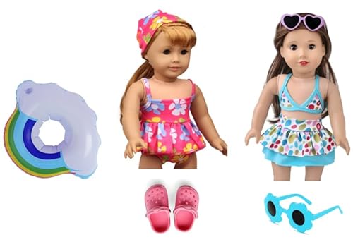 Puppenkleidung Roter Badeanzug 3-teiliges Set von Xerteam