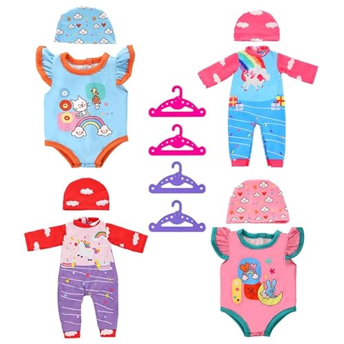 Xerteam Puppenkleidung 43 cm, 4-teiliges 30–45 cm Puppenkleidung, Puppenzubehör-Puppen Kleidung, Hüte, Kleiderbügel, Niedlicher Sommerstil, (Puppe) Xerteam Puppenkleidung 43 cm, 4-teiliges 30–45 cm Puppenkleidung, Puppenzubehör-Puppen Kleidung, Hüte, Kleiderbügel, Niedlicher Sommerstil, (Puppe) von Xerteam