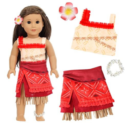Baby Kleidung für 14-18 Zoll Baby Puppen, 4 Stück Süße Puppenkleider für 35-43cm Baby Puppe, Puppenkleidung Outfit mit Oberteile Röcke Haarkarten Armbänder, 43 cm Prinzessin Puppen Kleidung Geschenke von Xerteam