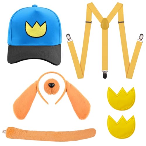 Xerteam 7-teiliges Hundehelden-Kostüm, Hundekostüm-Set mit Hut, Ohr, Stirnband, Nasenschwanz, Strapsaufnäher, niedliches Hundekostüm, Zubehör, Welttag des Buches, Cosplay, Karneval, Halloween, Xerteam 7-teiliges Hundehelden-Kostüm, Hundekostüm-Set mit Hut, Ohr, Stirnband, Nasenschwanz, Strapsaufnäher, niedliches Hundekostüm, Zubehör, Welttag des Buches, Cosplay, Karneval, Halloween, von Xerteam