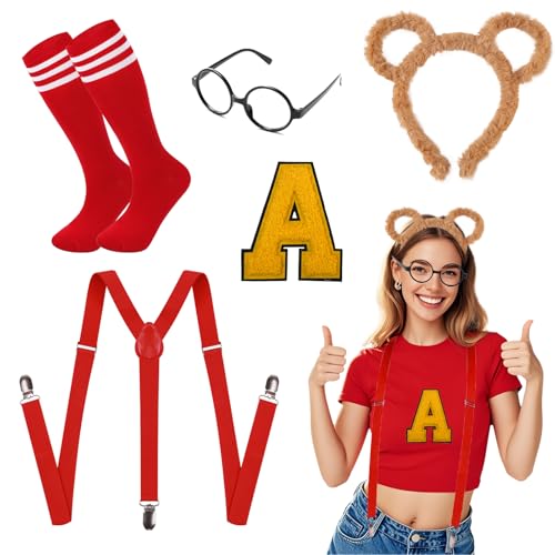 Xerteam Niedliches Kostümzubehör, geeignet für Kinder/Erwachsene, Weltbuchtagskostüme, Kostüm-Outfit mit Plüschohren, Stirnband, Brille, Y-Rücken, Strumpfhalter, Stickerei, Kniestrümpfe, Rot, 5 Stück Xerteam Niedliches Kostümzubehör, geeignet für Kinder/Erwachsene, Weltbuchtagskostüme, Kostüm-Outfit mit Plüschohren, Stirnband, Brille, Y-Rücken, Strumpfhalter, Stickerei, Kniestrümpfe, Rot, 5 Stück von Xerteam
