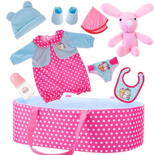 Xerteam Puppentragetasche zubehör, Puppenzubehör für Babypuppen, Kleid Spiel Set für 36cm Puppe mit Tragetasche, Decke, Puppenkleidung, Windel, Flaschen, Tolles Rollenspiel-Spielzeug für Kinder Xerteam Puppentragetasche zubehör, Puppenzubehör für Babypuppen, Kleid Spiel Set für 36cm Puppe mit Tragetasche, Decke, Puppenkleidung, Windel, Flaschen, Tolles Rollenspiel-Spielzeug für Kinder von Xerteam