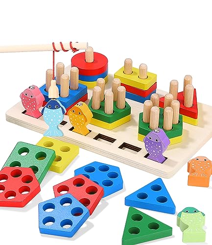 Xespis Montessori Spielzeug 1 2 3 Jahre, 2-in-1 Holzspielzeug ab 1 Jahr, für Jungen und Mädchen, Motorikspielzeug, Steckspiel, Angelspiel, Baby Spielzeug, für Kinder als Geburtztag Geschenk Xespis Montessori Spielzeug 1 2 3 Jahre, 2-in-1 Holzspielzeug ab 1 Jahr, für Jungen und Mädchen, Motorikspielzeug, Steckspiel, Angelspiel, Baby Spielzeug, für Kinder als Geburtztag Geschenk von Xespis