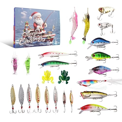 Angel Adventskalender 2024, 24 Köder Set Adventskalender Angeln, Weihnachtskalender Männer, Angler Adventskalender Männer 24 Tage Countdown Weihnachten Geschenk Für Fischer Erwachsene Teenager (C) Angel Adventskalender 2024, 24 Köder Set Adventskalender Angeln, Weihnachtskalender Männer, Angler Adventskalender Männer 24 Tage Countdown Weihnachten Geschenk Für Fischer Erwachsene Teenager (C) von Xevinas