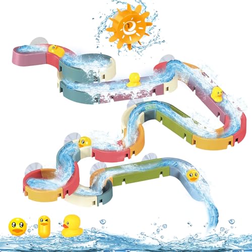 Badewannenspielzeug, Wasserspielzeug Kinder DIY Badespielzeug Baby, Badespielzeug Mit Saugnäpfe Aus Ungiftigem Kunststoffmaterial, Spielzeug Badewanne Bath Toys Geschenk Mädchen Junge Ab 3 (48pcs) von Xevinas