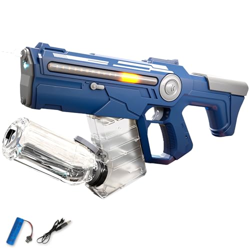 Wasserpistole Elektrisch Mit Led, Wasserpistole Elektrisch Sehr Stark 650 Ml Große Kapazität, Automatische Wasserpistole Schussweite 7,6–10 M, Wasserspritzpistole Für Kinder Erwachsene (C) von Xevinas