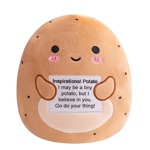 Xfrog Positive Potato Plushie Kartoffel Positive Plüschtier Süßes Kuscheltier Kissen Kuscheltiere für Kinder Mädchen und Jungen 25cm von Xfrog