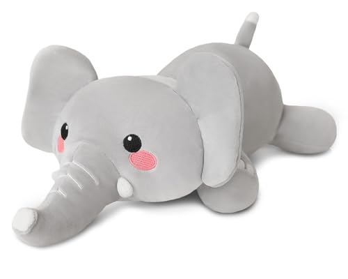 Xfrog Weighted Elephant Plush, Angstbeschwerter Plüsch, Matschig, Stofftier, Weiches Ausgestopftes Elefantenplüschtier, Puppe Für Baby, Elefantenkissen, Stofftier Für Kinder Grau, 25CM Xfrog Weighted Elephant Plush, Angstbeschwerter Plüsch, Matschig, Stofftier, Weiches Ausgestopftes Elefantenplüschtier, Puppe Für Baby, Elefantenkissen, Stofftier Für Kinder Grau, 25CM von Xfrog
