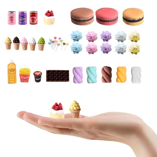 41 x Miniatur-Lebensmittel und Getränke, 11 Stile, kleine Harzlebensmittel von Xhtol