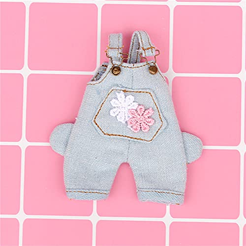 1/12 BJD Puppenkleidung Mode Hosenträgerhose für ob11, gsc, body9 Puppenzubehör OB Kleidung (Light blue2) von XiDonDon