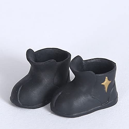 OB OB11 Größe OB Doll 11cm Körperschuhe Star Rain Boots 1/12 BJD Puppenschuhe für OB, GSC, Puppenzubehör (Black) von XiDonDon