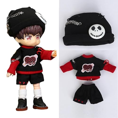 XiDonDon 1/12 BJD Puppenkleidung, Oberteil + Hose, Puppenzubehör-Set für OB11, 4,3 Zoll Puppenkörper, GSC, Body9 Toys Puppenkleidung (multicolored7) von XiDonDon