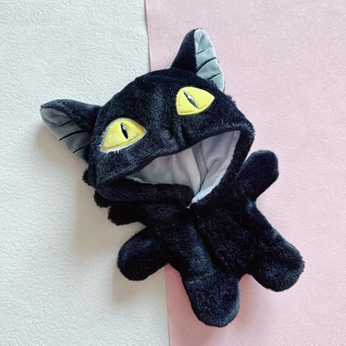 XiDonDon 20 cm/7,9" Puppe Plüsch Overall Puppenkleidung Tier Einteiliger Anzug Pyjamas Spielzeug Baumwolle Puppen Zubehör (Black Travel Cat) von XiDonDon