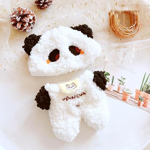 XiDonDon 20 cm/7,9" Puppe Plüsch Overall Puppenkleidung Tier Einteiliger Anzug Pyjamas Spielzeug Baumwolle Puppen Zubehör (Panda2) von XiDonDon
