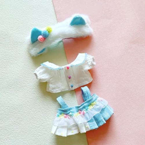 XiDonDon 20 cm gefüllte Puppenkleidung, süßes Kleid-Set, Spielzeug, Plüschpuppen-Outfit, Kleidungszubehör (multicolored8) von XiDonDon