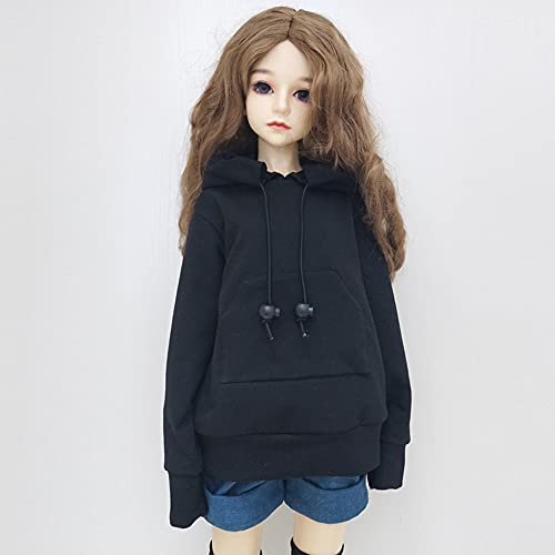 XiDonDon 30CM / 45CM / 60CM Puppenkleidung 1/3 1/4 1/6 BJD Puppenzubehör BJD SD DIY Mode Hoodie Spielzeug Puppen Kleidung (Black,1/3) von XiDonDon