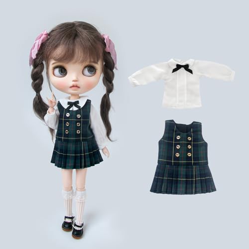 XiDonDon BJD Puppenkleidung Hemd Weste Rock für Blyth Ymy Licca Azones Ob24 Ob27 Puppenzubehör Spielzeug (Set1) von XiDonDon