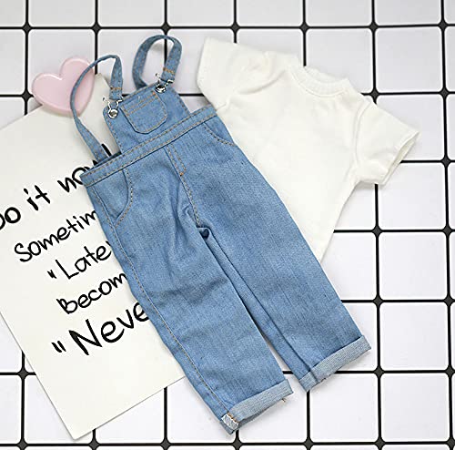 XiDonDon Blyth BJD Kleidung 30cm 1/6 BJD SD YOSD Puppenkleidung Fashion Denim Overalls Hosen und Kurzarm T-Shirt Set Puppenzubehör (Blue) von XiDonDon