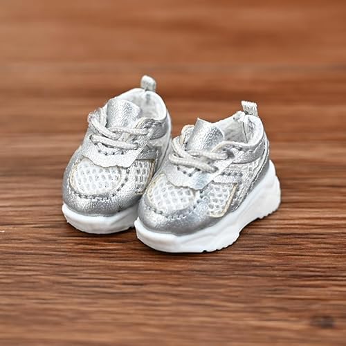 XiDonDon Modische, lässige Sportschuhe für 1/12 BJD Puppen, passend für GSC YMY Body9 OB11 Puppen, Schuhe und Zubehör (Silver) von XiDonDon
