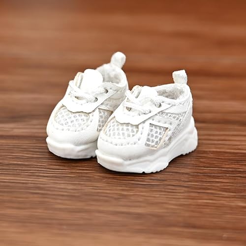 XiDonDon Modische, lässige Sportschuhe für 1/12 BJD Puppen, passend für GSC YMY Body9 OB11 Puppen, Schuhe und Zubehör (White) von XiDonDon